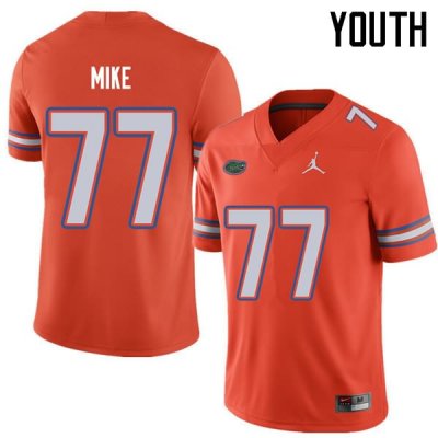 Youth Florida Gators #77 Andrew Mike NCAA Jordan Brand Orange Authentic Stitched College Football Jersey DPB0662IX